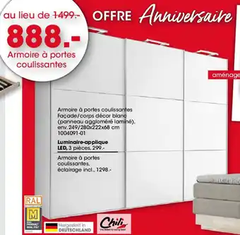 Möbel Martin Armoire à portes coulissantes offre