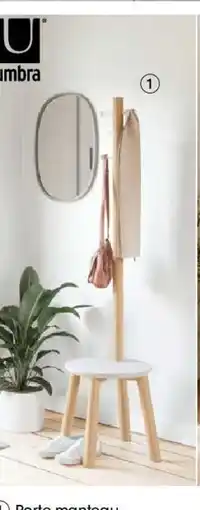 Möbel Martin Porte-manteau Blanc/nature offre