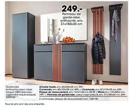 Möbel Martin GarGarde-robe Anthracite/coeur noyer offre