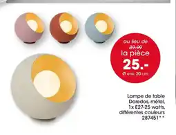 Möbel Martin Lampe de table Doredos, métal offre