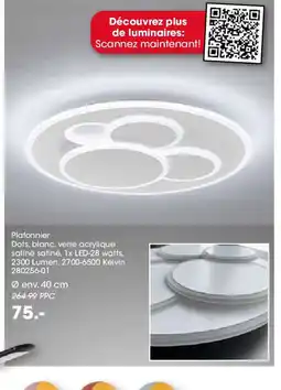 Möbel Martin Plafonnier Dots, blanc, verre acrylique offre