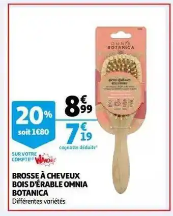 Auchan Brosse à Cheveux Bois D'érable Omnia Botanica offre