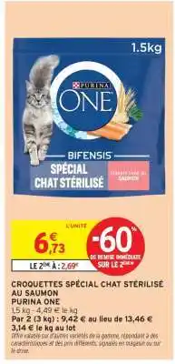 Intermarché CROQUETTES SPÉCIAL CHAT STÉRILISÉ AU SAUMON offre