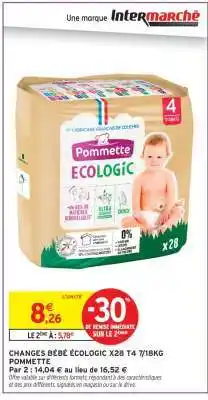 Intermarché CHANGES BÉBÉ ÉCOLOGIC X28 T4 7/18KG offre