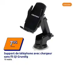Action GRUNDIG Support de téléphone avec chargeur sans fil Qi offre
