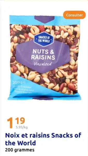 Action Noix et raisins Snacks of the World offre