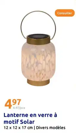 Action Lanterne en verre à motif Solar offre