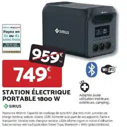 Bricomarché SIRIUS Station électrique portable 1800 w offre