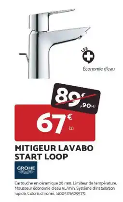 Bricomarché GROHE Mitigeur lavabo start loop offre