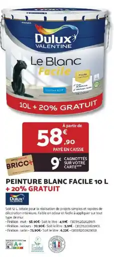 Bricomarché DULUX Peinture blanc facile offre