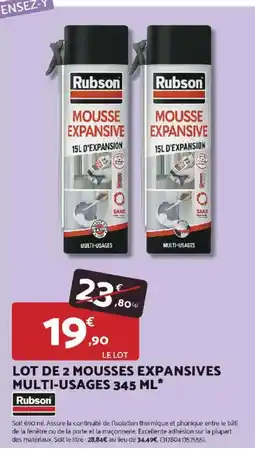 Bricomarché RUBSON Lot de 2 mousses expansives multi-usages offre
