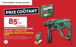 Bricomarché Perforateur filaire pbh 2100 re +2 forets et 2 burins sds-plus offerts offre