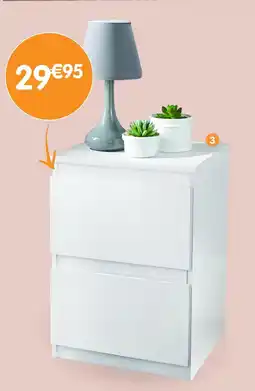 b&m Chevet 2 tiroirs offre