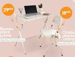 b&m Bureau pliant crème offre