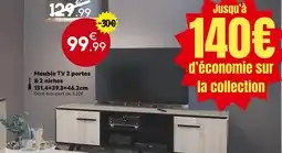 Maxi Bazar Meuble TV 2 portes & 2 niches offre
