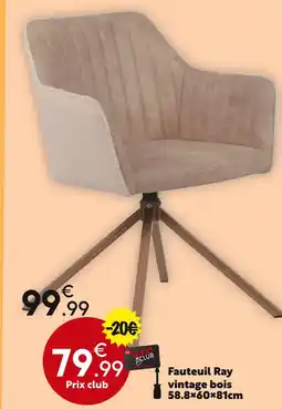 Maxi Bazar Fauteuil Ray vintage bois offre