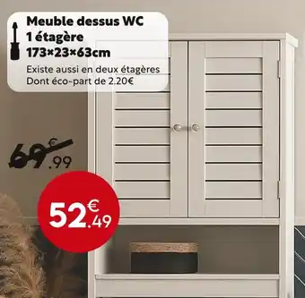 Maxi Bazar Meuble dessus WC 1 étagère offre