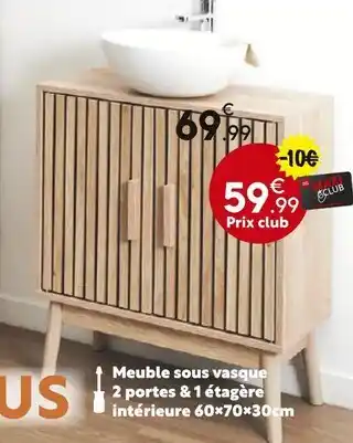 Maxi Bazar Meuble sous vasque 2 portes & 1 étagère intérieure offre