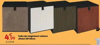 Maxi Bazar Cube de rangement velours côtelé offre