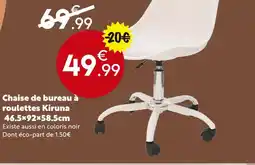 Maxi Bazar Chaise de bureau à roulettes Kiruna offre