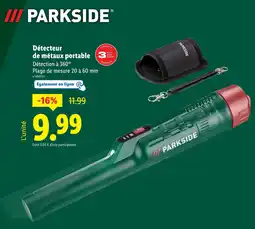 Lidl PARKSIDE Détecteur de métaux portable offre