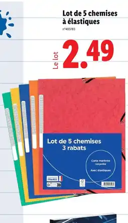 Lidl Lot de 5 chemises à élastiques offre