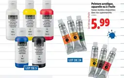 Lidl Crelando Lot de 5 peintures acryliques offre