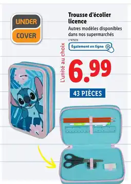 Lidl UNDER COVER Trousse d'écolier licence offre