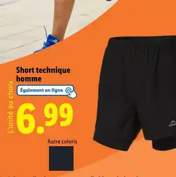 Lidl Crivit Short technique homme offre