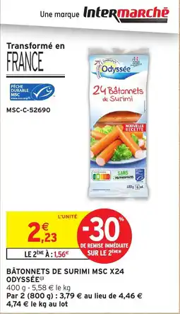 Intermarché Bâtonnets de surimi msc x24 odyssée offre