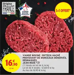 Intermarché Viande bovine: bifteck haché provenant de morceaux dénervés, dégraissés jean rozé offre