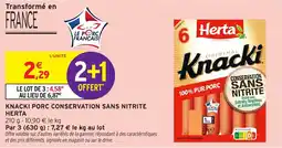 Intermarché Knacki porc conservation sans nitrite herta offre