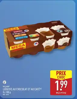 ALDI MILSANI Liégeois au chocolat et au café offre