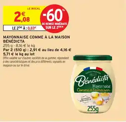 Intermarché Mayonnaise comme à la maison bénédicta offre