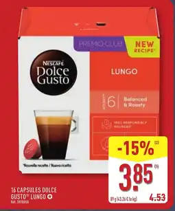 ALDI 16 capsules dolce gusto lungo offre