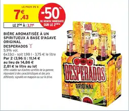 Intermarché Bière aromatisée à un spiritueux à base d'agave original desperados offre
