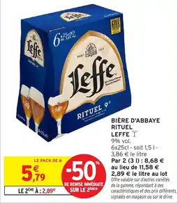 Intermarché Bière d'abbaye rituel leffe offre