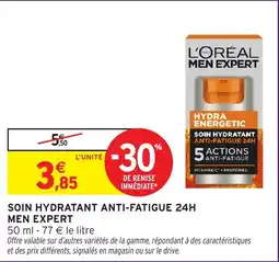 Intermarché Soin hydratant anti-fatigue 24h men expert offre