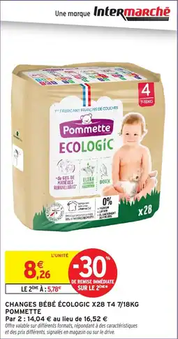 Intermarché Changes bébé écologic x28 t4 pommette offre