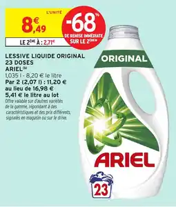 Intermarché Lessive liquide original 23 doses ariel offre