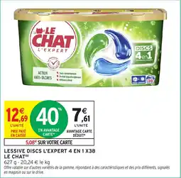 Intermarché Lessive discs l'expert 4 en 1 x38 le chat offre