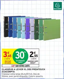 Intermarché Classeur a levier xl d50 premtouch exacompta offre