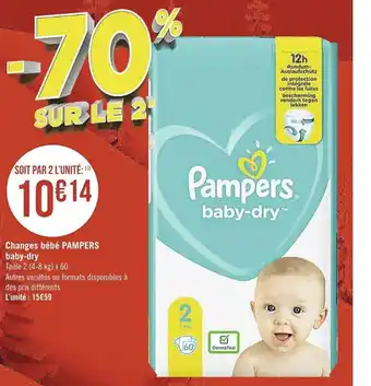 Casino Supermarchés Changes Bébé Pampers offre