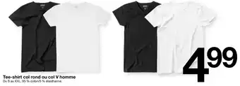 Zeeman Tee-shirt col rond ou col V homme offre