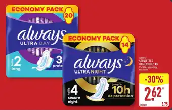 ALDI ALWAYS Serviettes hygiéniques offre