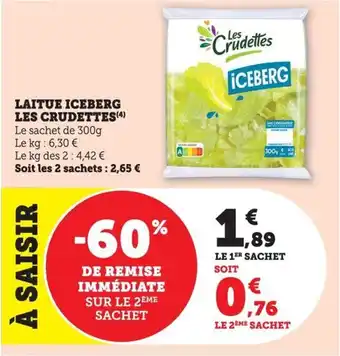 Bi1 Laitue iceberg les crudettes offre