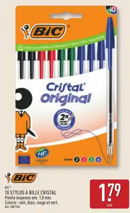 ALDI BIC 10 stylos à bille cristal offre