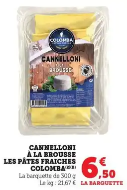 Bi1 Cannelloni à la brousse les pâtes fraiches colomba offre