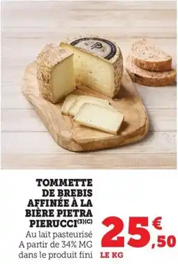 Bi1 Tommette de brebis affinée à la bière pietra pierucci offre