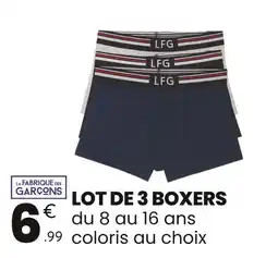 Stokomani La Fabrique des Garçons Lot de 3 boxers offre
